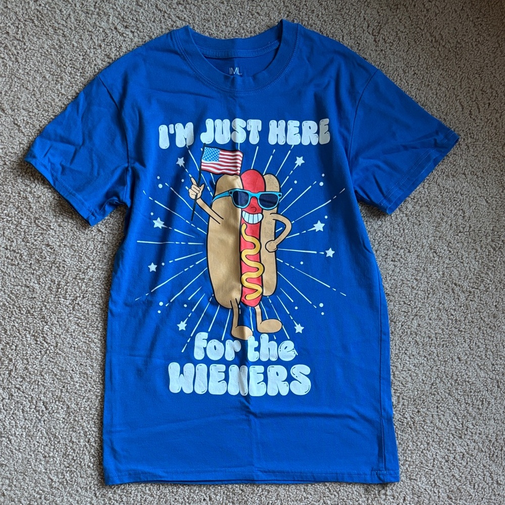 Blue Hot Dog Graphic T-Shirt